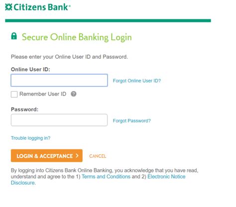 citizens bank online login secure